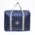 Large capacity waterproof travel duffel bag with airplane logo in navy blue color. - Round Label Gen 2 / Navy Blue