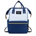 Blue and white waterproof oxford cloth diaper backpack with large capacity - 30 Inch / Blue & White