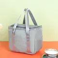 Borsa termica per il pranzo grigio argento per ufficio e scuola, facile da trasportare - Grigio