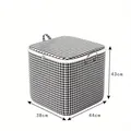 Large foldable houndstooth storage bin for laundry and blankets with zip top - 100L (44*38*43) / Houndstooth