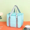 Borsa termica azzurra con manici argentati per il trasporto di pasti freschi e sani - Verde