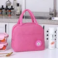 Durable portable pink insulated lunch bag with zipper for school students and office workers - Pink Bear Logo