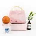 Insulated pink lunch bag with cute heart pattern and thickened aluminum foil lining for students - Sea World-Pink