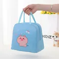 Sac à lunch isotherme avec un joli motif de cochon rose et d'arc-en-ciel en bleu ciel - Motif de Cochon / Bleu