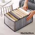 Durable grey mesh pants organizer box for wardrobe storage with 36x24x20cm dimensions - 9 Slots / L / Gray