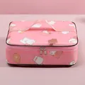 Große rosa isolierte Lunchtasche mit süßem Katzenmuster für Büro und Picknick - Rosa Katze