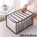 7-grid mesh clothes organizer box in white and black, 36x24x20cm for closet storage - 7 Slots / L / Black