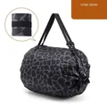 Bolsa de compras plegable de gran capacidad con elegante patrón de grano de piedra - Mármol