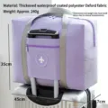 Purple thickened waterproof polyester Oxford cloth travel bag on luggage handle - Thickened Round Label Airplane Bag / Purple
