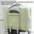 Durable light green foldable travel bag with trolley sleeve for easy luggage carrying - Thickened Round Label Airplane Bag / Green