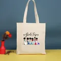 Bolso de lona moderno con estampado 'Girls Trip' y un diseño de gran capacidad - 35*39cm / Estilo de ilustración (Sister-15)
