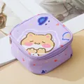 Portable purple sanitary napkin storage bag featuring a cute cartoon cat design - Purple Dog