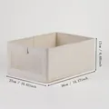 Scatola portaoggetti pieghevole in cotone e lino beige, 36x27x17cm per organizzare - Stile Minimalista Senza Fodera / Piccolo (Tessuto Non Tessuto)