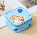 Cute blue square storage bag with cartoon tiger print for sanitary napkins. - Blue Tiger