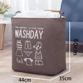 Großer faltbarer Wäschekorb aus Baumwolle und Leinen, Maße 44x35x50 cm, Braun. - 75L / Kaffeebraun