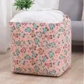 Faltbarer Wäschesammler aus Baumwollleinen in Rosa mit Schaukelpferdmuster und Kordelzug - 100L / Schaukelpferd-Druck