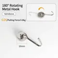 G16 rotating magnetic hook with silver metal finish and 16x45mm compact size - 16mm (G16) / Silver