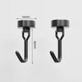 Black heavy-duty magnetic hook for kitchen with 16mm base and 36mm height dimension - 16mm / Black
