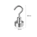 Heavy duty silver magnetic hook for refrigerator and kitchen, 12mm base diameter - 1.2cm Ordinary