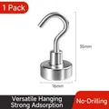Strong silver magnetic kitchen hook featuring 35mm height and 16mm base diameter - 1.6cm Ordinary