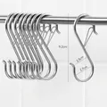 Stainless steel S-shaped windproof hook with spring safety buckle and 9.2cm height - S-Shaped Anti-Drop Hook / Silver