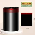 Black drawstring garbage bags 75 count roll size 45x50cm for kitchen and home office use - 45x50cm / 75 Pieces/Pack / Black