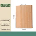 Ανθεκτική μεγάλη παχιά σανίδα κοπής από μπαμπού με μεταλλική λαβή 40x30x1,8cm για κουζίνα - 40*30*1.8
