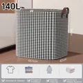 Large 140L houndstooth storage bag for quilts and clothes organization - 140L