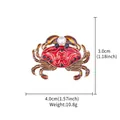 Exquisiter roter Emaille-Krabben-Anstecknadel mit Perle, Maßen und Gewichtsangaben - Krabbe Brosche(XD825268) / Rot