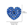 Exquise broche cœur de luxe avec cristaux bleu foncé et strass pour femme élégante - Or KC (XD826045) / Coeur Bleu Encre