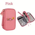 Borsa organizer portatile rosa per accessori digitali con design a più strati interna - Girasole / Rosa