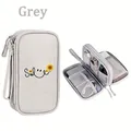 Borsa organizer grigia per accessori digitali ad alta capacità con il design Smile - Girasole / Grigio
