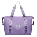 Large capacity purple travel bag with sturdy handles for short trips and gym use - Purple