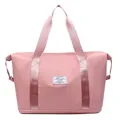 Large capacity expandable pink travel bag for gym, fitness and short business trips - Pink