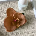 Elegant brown orchid chiffon flower banana hair clip for a stylish and gentle look - Coffee Flower