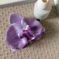 Elegant purple orchid chiffon flower banana hair clip for high ponytail chic hair accessory - Light Purple Floral