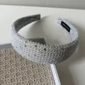 Padded cream silver sequin headband with wide edge for height-enhancing hair accessory - Sequin Wide Headband / Gray