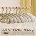 Verdikte antislip plastic kledinghangers in premium grijs voor dagelijks huisgebruik - 68g Upgrade Versie / Premium Grijs