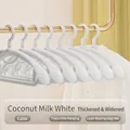 Antislip brede schouder kledinghangers in kokosmelkwit voor kreukvrij drogen van kleding - 68g Upgrade Versie / Kokosmelk wit