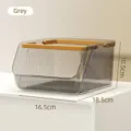 Grey stackable desktop storage box for snacks, cosmetics and office organization - S / Transparent Gray