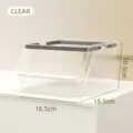 Transparent stackable desktop storage bin with gray rim, size 18.5x16.5x10.5cm - S / Clear
