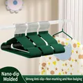 Forest green metal clothes hangers with anti-slip seamless nano-dip coating for home. - Dark green [children's size 31g]