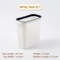 Minimalistischer weißer schmaler Mülleimer für Küche und Bad Lücken 27 cm hoch 1er-Pack - 1 Stück / Weiß