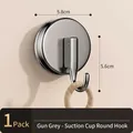 Heavy duty gunmetal grey vacuum suction cup wall hook for bathroom and kitchen towels - 2 Pcs/Set / Gunmetal