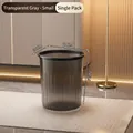 Kleiner transparenter grauer Mülleimer aus Kunststoff mit Riffeldesign, 24cm Höhe - 8L Verdickt / Klein Transparentes Grau