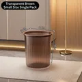 Minimalistischer durchsichtiger brauner Kunststoff-Abfalleimer mit vertikalen Streifen - 8L Verdickt / Klein Transparentes Braun