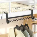 Ανθεκτική μαύρη κυματιστή κρεμάστρα 40cm από ανθρακοχάλυβα για κουκέτες κοιτώνων - Μονός μαύρος κυματιστός γάντζος ρούχων 1 τεμάχιο
