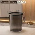 Cubo de basura grande de plástico gris transparente con diseño acanalado, paquete individual - Grande Gris Transparente