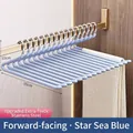 Stellar Sea Blue Z-vormige antislip roestvrijstalen broekhangers voor de kledingkast thuis - Verbeterde Verdikte en Verlengde Stijl / Sterrenhemel Blauw
