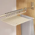 Ruimtebesparende beige ganzenvormige antislip broekhangers Z-type kastorganisator - Verbeterde Verdikte en Verlengde Stijl / Crèmewit